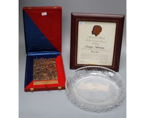 A collection of medals and awards presented to the late recitalist and opera singer Jessye Norman to include a cased gilt bro