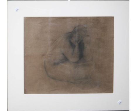 An untitled lithograph of a seated figure with head in hands Indistinctly signed. 49 x 57cm  Formally the property of the lat