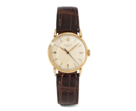 Patek Philippe "Calatrava", 1950er JahreRef. 1578. 750 Gelbgold Gehäuse Nr. 666938, 34,5 mm, mit "Spider lugs". Handaufzug Ca