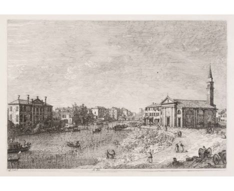 Canal, Antonio, genannt Canaletto(1697 Venedig 1768)"Al Dolo". Radierung, 1752. 42,7x29,8 cm. Gerahmt. - Vollrandiger Abzug a