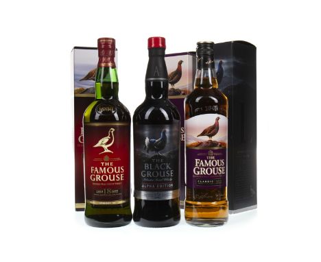 FAMOUS GROUSE CLASSIC Blended Malt Scotch Whisky 700ml, 40% volume, in carton. FAMOUS GROUSE AGED 18 YEARS Blended Malt Scotc