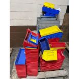 Pallet of various sized bins