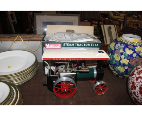 A Mamod steam tractor TE1A with original box and instruction manual