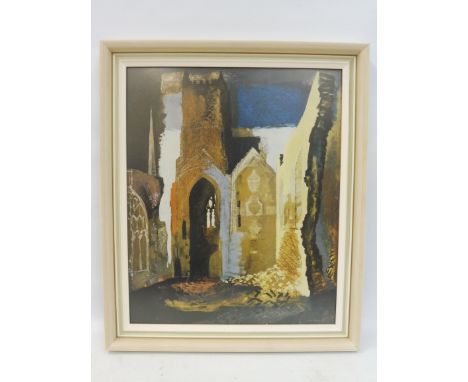 JOHN PIPER - a framed and glazed print titled 'St Mary Le Port, Bristol', 1940, 18 x 21".