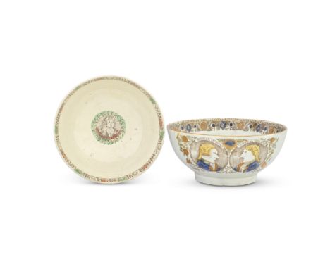 Nelson and Duncan: two Scottish earthenware bowls, circa 1800-1820Both printed in brown and hand-coloured, one pearlware exam