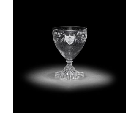 An engraved naval commemorative rummer, circa 1798-1805Commemorating the battles of the Glorious First of June, St Vincent, C