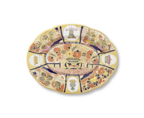 A Chamberlain Worcester small dish from the 'Horatia service', circa 1802-03Of oval shape with a lobed rim, richly-decorated 