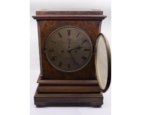 Joseph Penlington  of Liverpool  Victorian twin fusee mantel clock with 8" silvered brass dial cast brass bezel. Two train ch