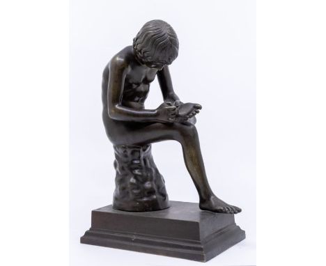 After the Antique (Greco-Roman Hellenistic) - Boy with Thorn also called Fedele (Fedelino) or Spinario , bronze depicting a s