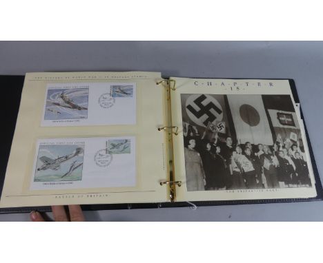 A Ring Binder Album Containing Stamps and First Day Covers, The History of WWII in Postage Stamps 