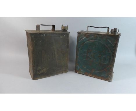 Two Vintage Petrol Cans for Esso and Pratt 