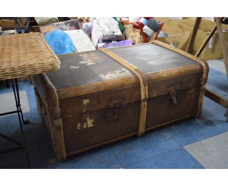 A Vintage Travelling Trunk, 76cm Wide 