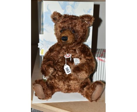 A BOXED LIMITED EDITION STEIFF BEAR 'GRIZZLE', no.664915, limited edition no.223/1500, chestnut mohair, with growler, height 