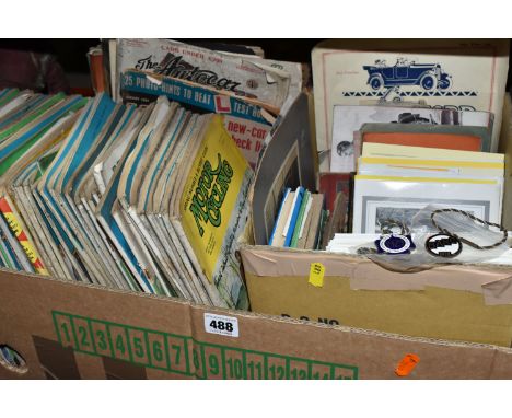 TWO BOXES OF VINTAGE MAGAZINES &amp; COMICS to include a large collection of The Motorcycle dating from the 1950s, Motorcycli