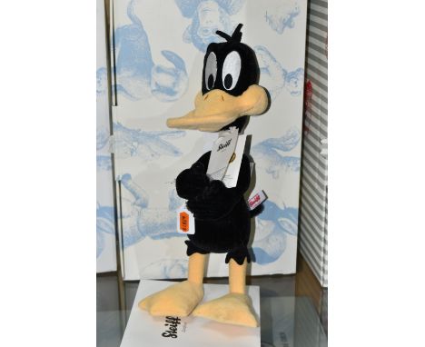 A BOXED STEIFF LIMITED EDITION 'DAFFY DUCK', with black and yellow mohair and cotton, gold coloured button and white label no