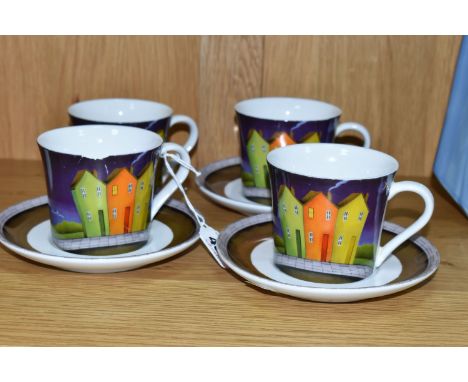 SEVEN PIECES OF ROYAL WORCESTER PAUL HORTON TEA WARES, in Light of Love pattern, comprising four teacups and three saucers (7