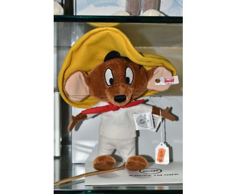 A BOXED STEIFF LIMITED EDITION 'SPEEDY GONZALES', the character with brown mohair and cotton covering, gold coloured ear butt