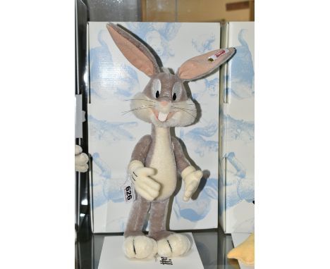 A BOXED STEIFF LIMITED EDITION 'BUGS BUNNY', with grey and white mohair and cotton, gold coloured ear button and white label 