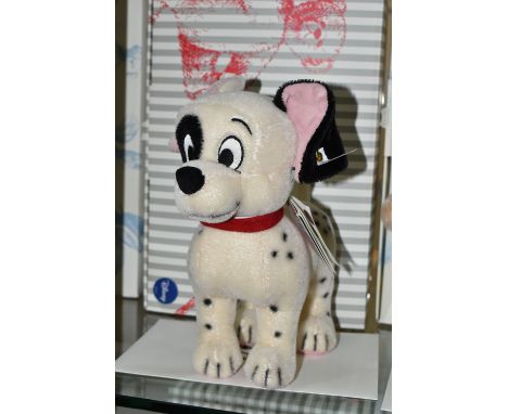 A BOXED STEIFF LIMITED EDITION 'DISNEY 101 DALMATIANS PATCH', with black and white mohair and cotton, gold coloured ear butto