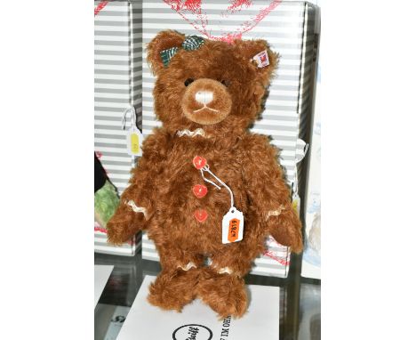 A BOXED STEIFF LIMITED EDITION ' GINGER BREAD TEDDY BEAR', no.006593, limited edition no. 635/1225, russet mohair, height 29c