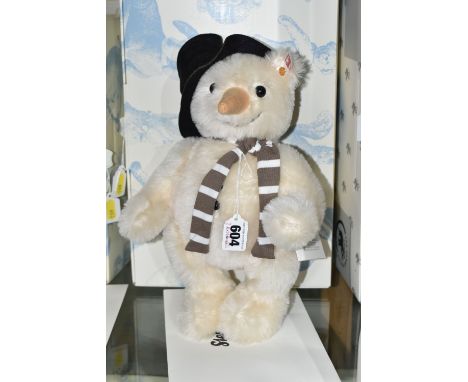 A BOXED STEIFF LIMITED EDITION 'MONTY SNOWMAN TED', no.021718, limited edition no.465/1225, white mohair, height 30cm, with t