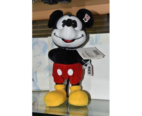 A BOXED STEIFF LIMITED EDITION 'MICKEY MOUSE', with black and white mohair and cotton, gold coloured ear button and white lab