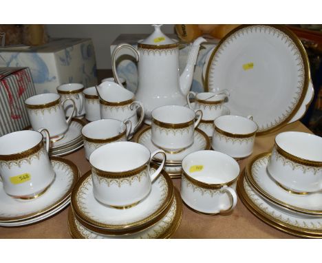 A THIRTY FOUR PIECE PARAGON ATHENA PART TEA AND COFFEE SET, comprising a coffee pot, a cream jug, a milk jug, a sugar bowl, a