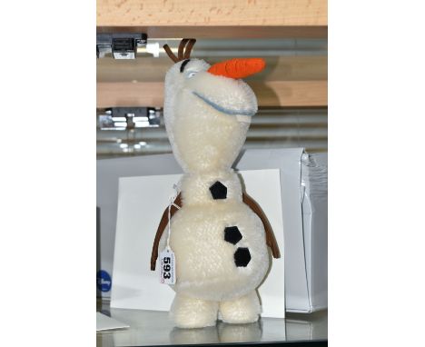 A BOXED STEIFF LIMITED EDITION DISNEY FROZEN 'OLAF', no.354571, limited edition no.803/2013, white mohair, height 28cm, with 