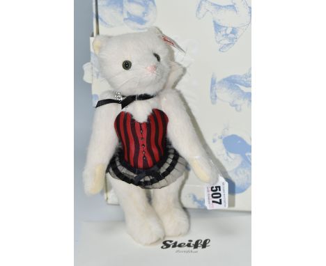 A BOXED STEIFF LIMITED EDITION PUSSY CAT, comprising 021190 'Cat Lady Ted', limited edition 1,111 pieces, No.433, with gold e