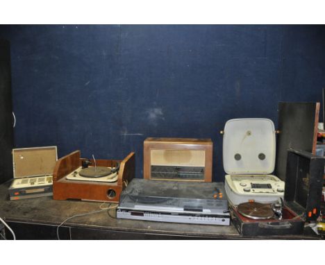 A COLLECTION OF VINTAGE AUDIO EQUIPMENT  including a Garrard RC80M turntable (untested), an Elizabethan LZ-29 reel to reel pl