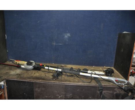 AN ECKMAN C5015 TELESCOPIC POLE CHAINSAW extended length 280cm and an Eckman EKETHT01 Telescopic hedge trimmer extended lengt