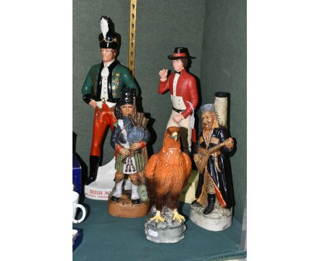 A GROUP OF ADVERTISING FIGURES AND DECANTERS, comprising a 'Thomas Radford 'Sunday's Fantasy' mild premium pipe tobacco' plas