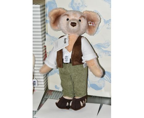 A BOXED STEIFF LIMITED EDITION 'THE BIG FRIENDLY GIANT', the Roald Dahl character with apricot mohair and cotton, gold colour