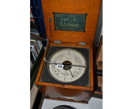 TWO POWER FACTOR METERS, by Everett Edgcumbe of London, comprising a cased 'Rotary' portable power factor meter, the dial dat