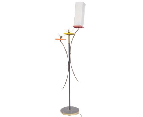 An atomic sputnik Panton era 1950's floor standing standard lamp. The lamp comprising of an ebonised central stem with two br