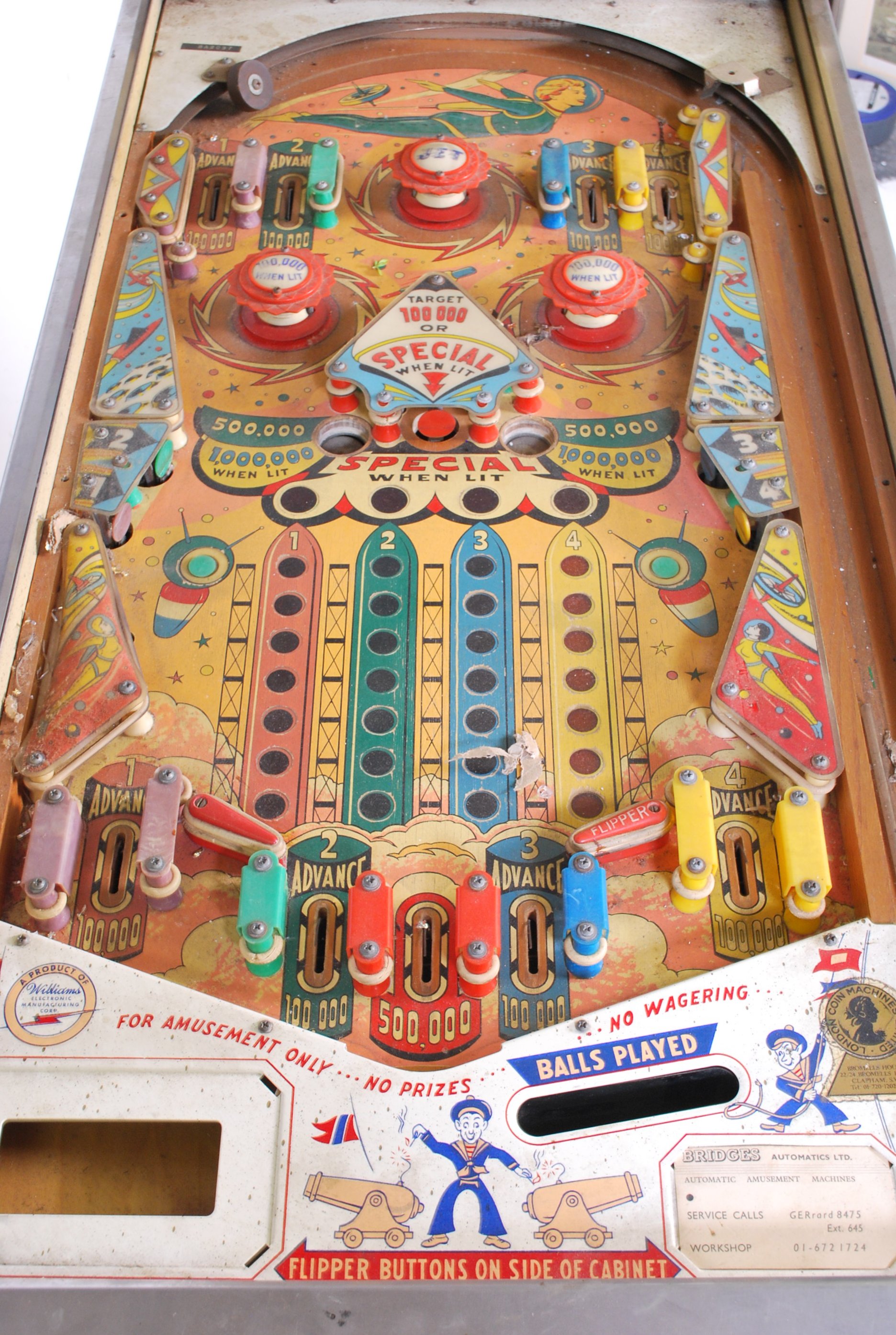 An incredible and rare late 1950's / early 1960's pinball machine by ...