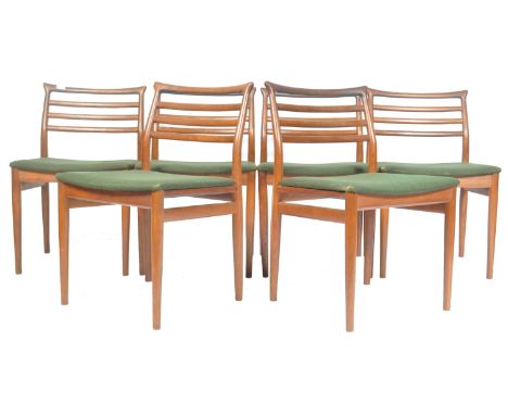 Erling Torvits - Sor&oslash; M&oslash;belfabrik - A set of six 20th Century Danish retro vintage teak wood ladderback dining 