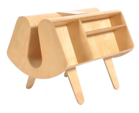 Egon Riss - Isokon Plus - Penguin Donkey - An original contemporary birch bentwood magazine rack / bookcase. The two bookcase