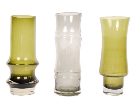 Tamara Aldin -&nbsp;Riihim&auml;en Lasi Oy / Riihimaki - A collection of 3x Finnish 1950's retro vintage studio glass vases t