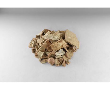 3rd-1st century BC. A quantity of ceramic figurine and other fragments, some with pigment.  2 kg total, 1.5-10cm (1/2 - 4"). 