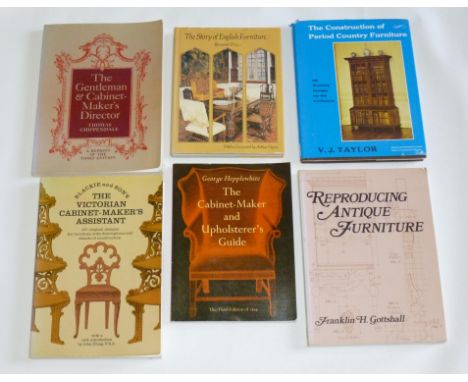 SIX BOOKS ON PERIOD FURNITURE INCLUDING THE GENTLEMAN & CABINET-MAKERS DIRECTOR, THOMAS CHIPPENDALE (REPRINTED)