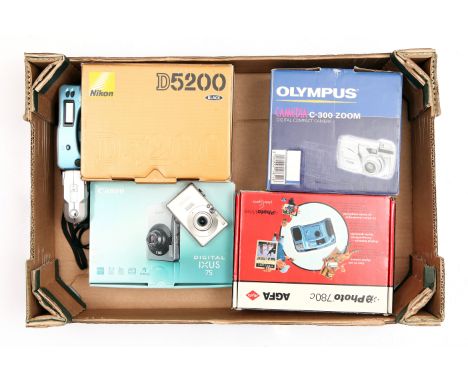 A Nikon D5200 Digital SLR Camera, together with three other digital compacts, all in maker's boxes (4)