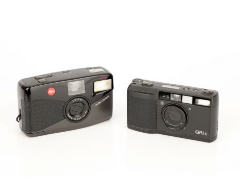 A Ricoh GR1s Compact Film Camera, damage to rear (see photos), together with a Leica Mini Zoom (2)