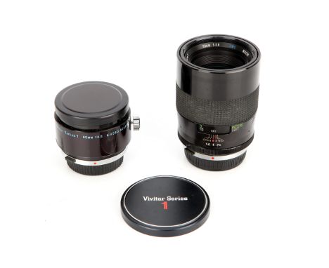 A Vivitar Series 1 f/2.5 90mm Lens, together with Macro adapter, in maker's case ANNOUNCEMENT: SOME LIGHT INTERNAL FUNGUS TOW