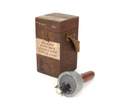 Aircraft Compass C.1950, English, stamped 'A.M., AFT, TYPE 06, REF.No6A/0.473, No1802K' and with date stamp for 19 oct 1955, 