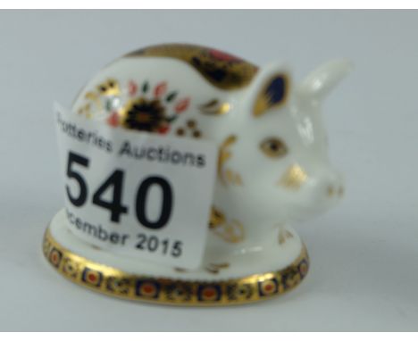 Royal Crown Derby Paperweight Imari Piglet (no stopper)