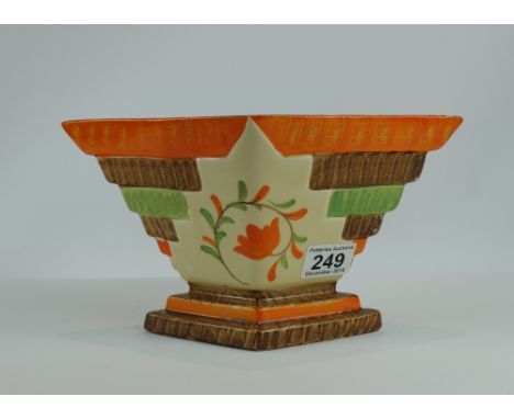 Myott Art Deco hand painted flower vase with insert 