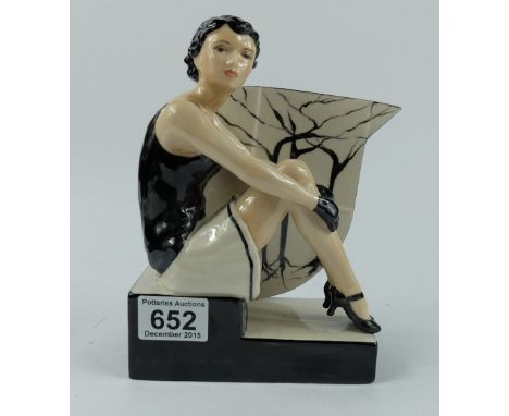 Kevin Francis Peggy Davies figure Art Deco lady seated in a black & white colour way, signed artists proof by Victoria Bourne