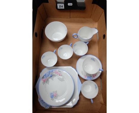 Shelley Phlox part tea set to include cups, saucers, milk, sugar, sandwich plates and side plates (18)