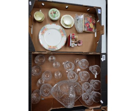 A collection of mixed items to include quality glassware to include wine glasses, brandy glasses, fruit bowl, together with A